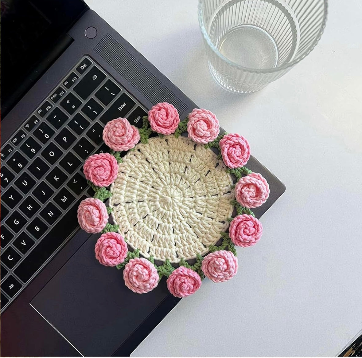 Sottobicchiere di fiori – Fatto a mano